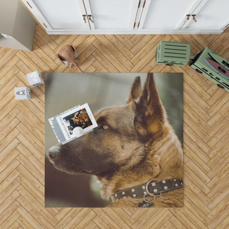 Noble German Shepherd Loyal Guardian Rug