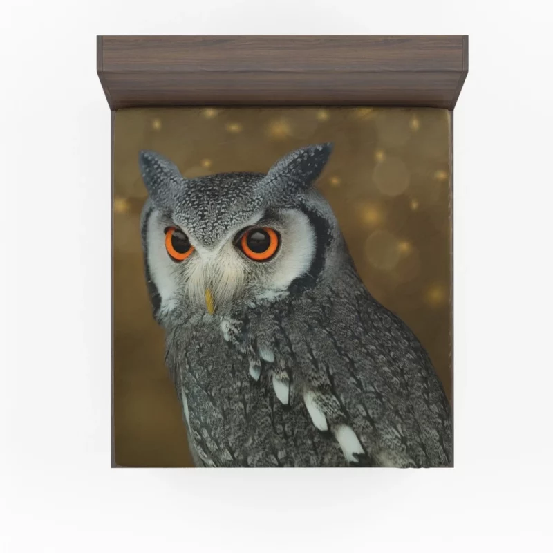 Nocturnal Wonder Owl Mysterious Gaze Fitted Sheet 1