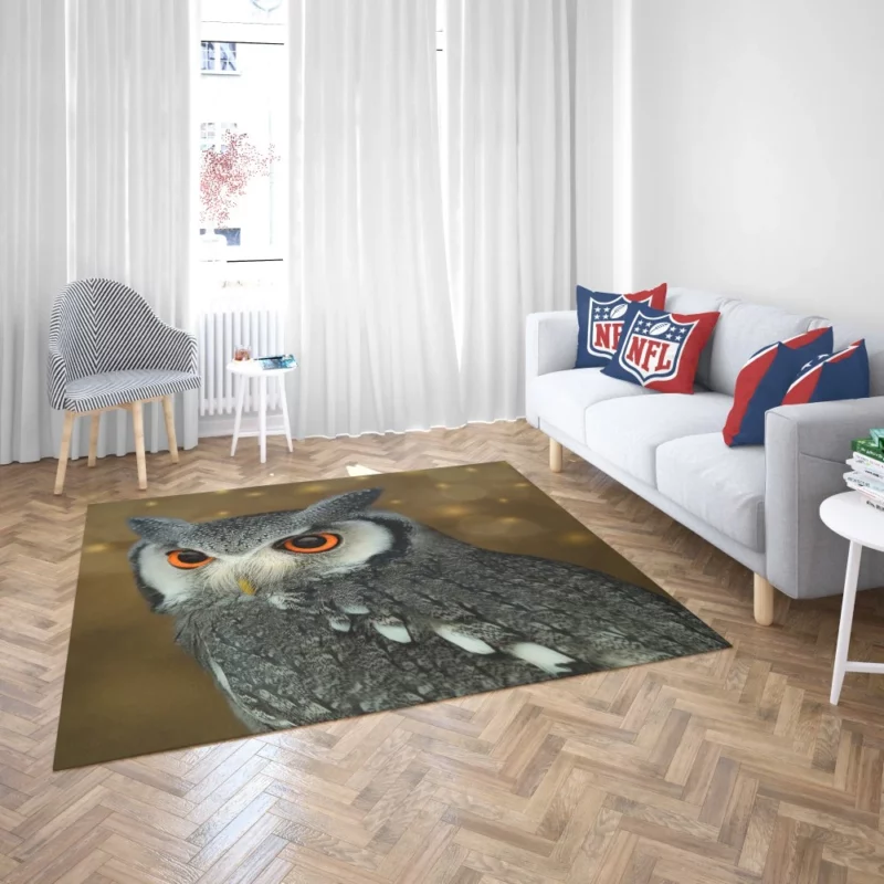 Nocturnal Wonder Owl Mysterious Gaze Rug 2