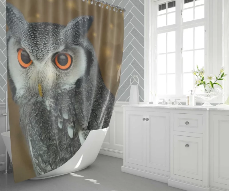 Nocturnal Wonder Owl Mysterious Gaze Shower Curtain 1