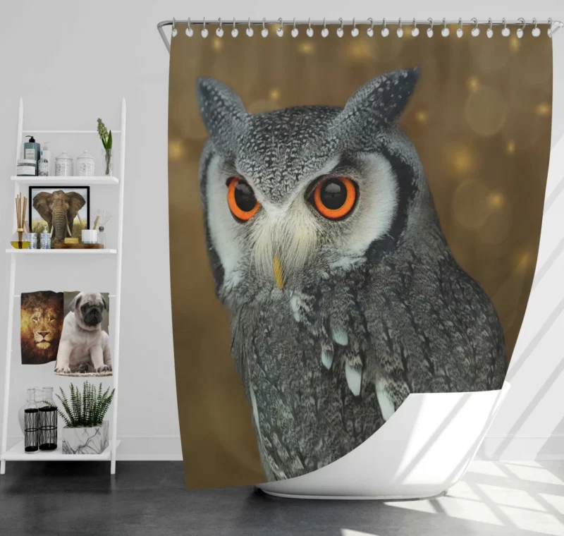 Nocturnal Wonder Owl Mysterious Gaze Shower Curtain