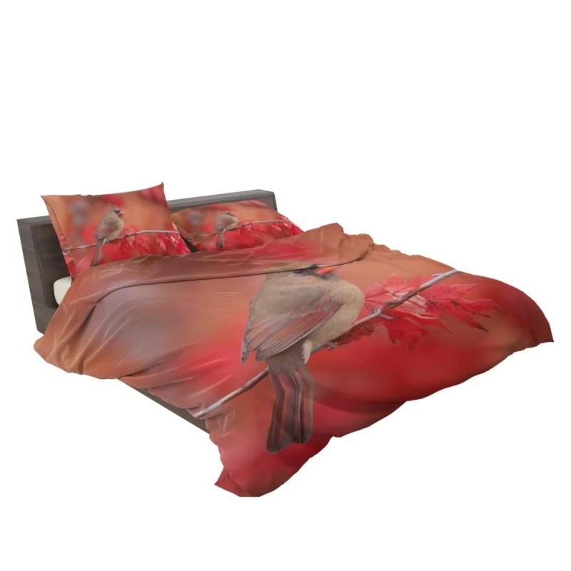 Northern Cardinal Fall Beauty Vibrant Bird Bedding Set 2