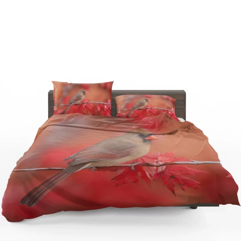 Northern Cardinal Fall Beauty Vibrant Bird Bedding Set