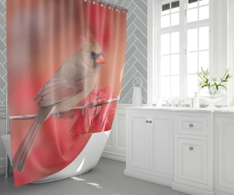 Northern Cardinal Fall Beauty Vibrant Bird Shower Curtain 1