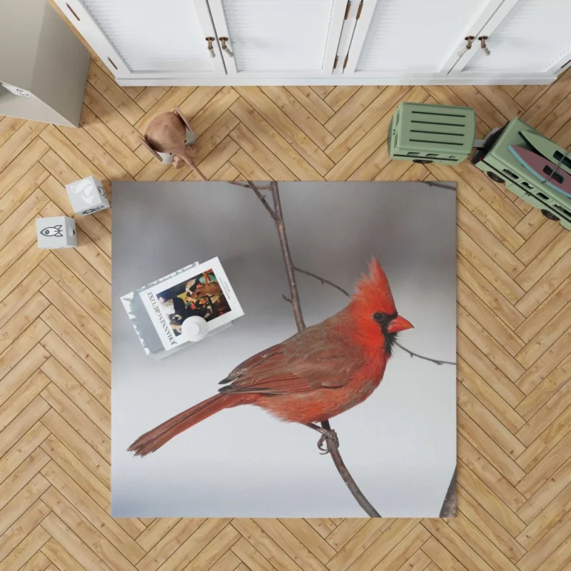 Northern Cardinal Songful Melody Vibrant Bird Rug