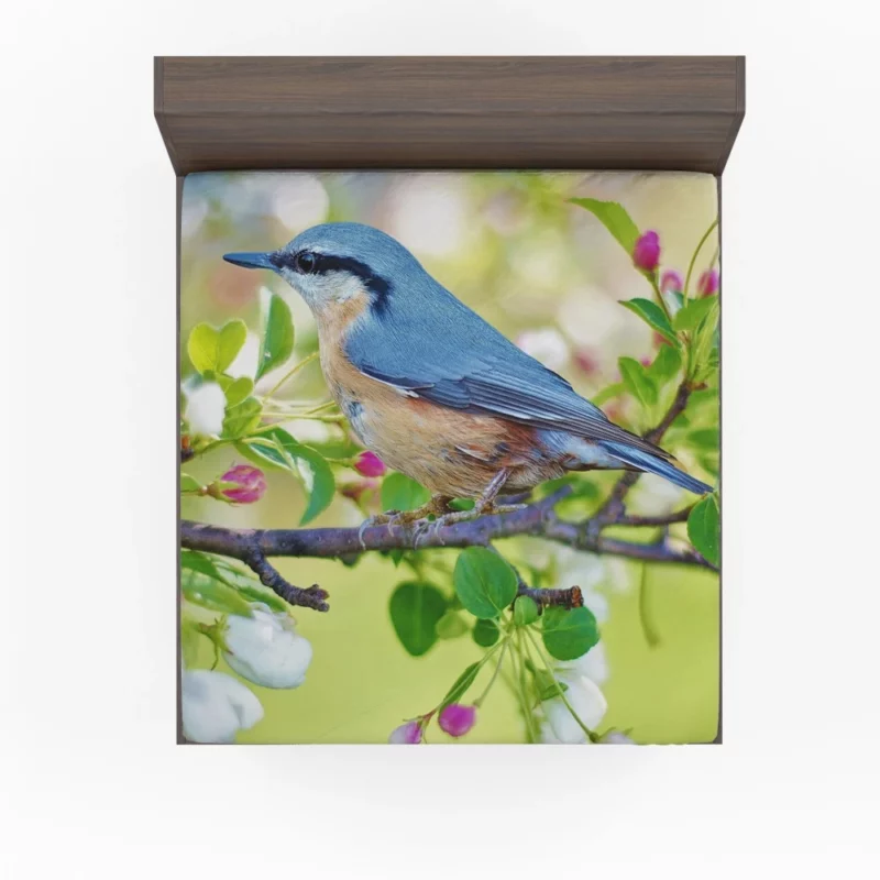 Nuthatch Vibrant Plumage Forest Dweller Fitted Sheet 1