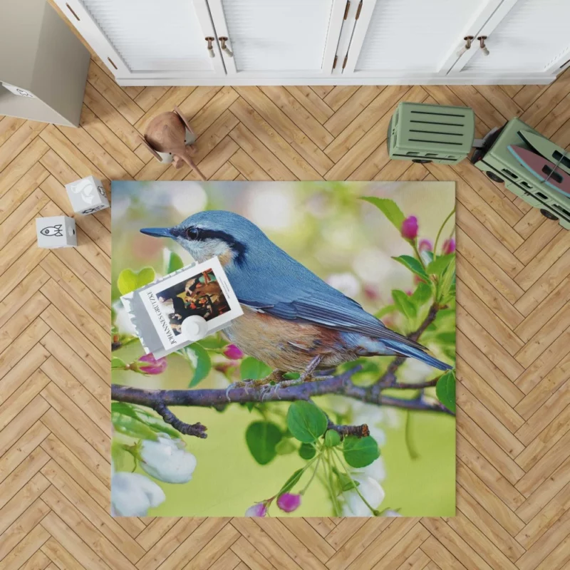 Nuthatch Vibrant Plumage Forest Dweller Rug