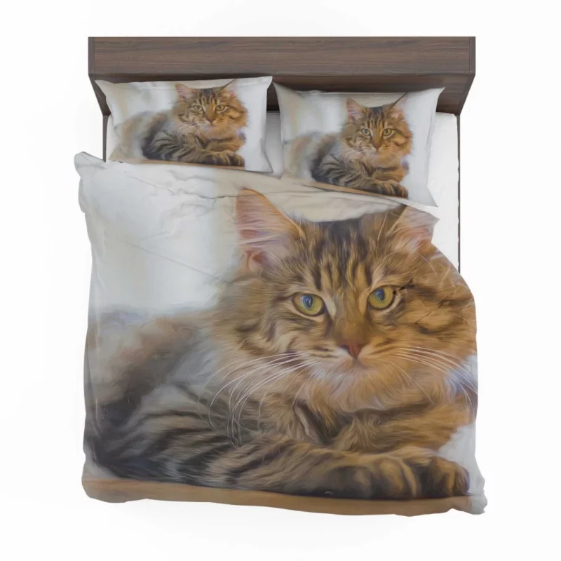 Oil Painting Pretty Cat Elegance Bedding Set 1