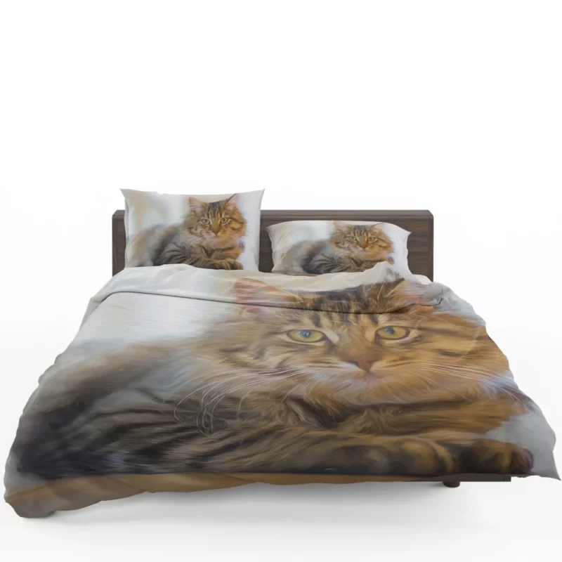 Oil Painting Pretty Cat Elegance Bedding Set