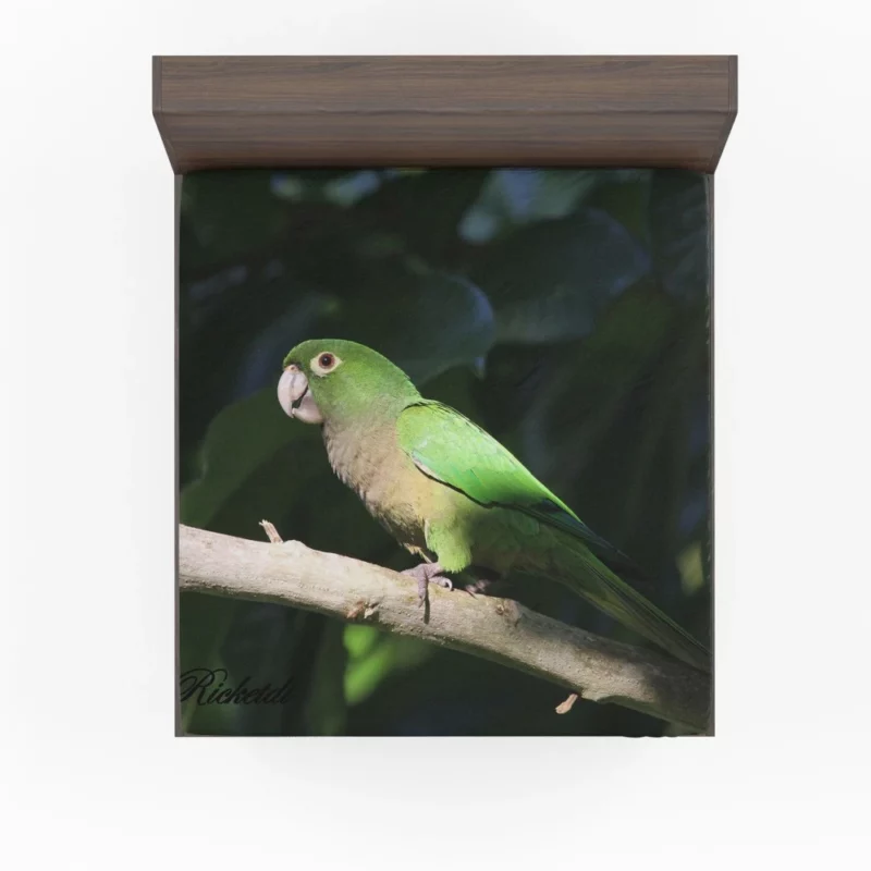 Olive-Throated Parakeet Colorful Charm Fitted Sheet 1