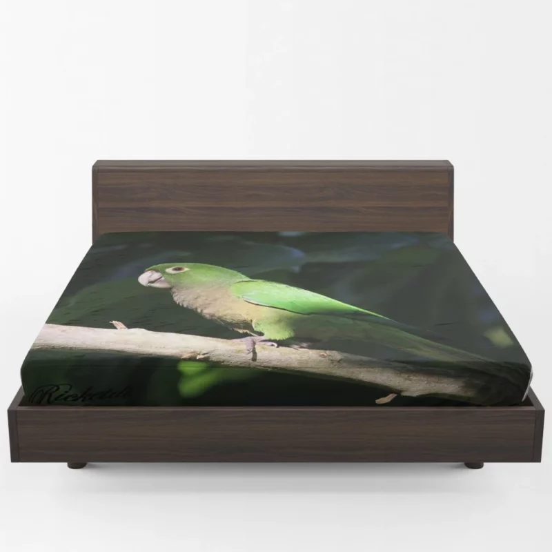 Olive-Throated Parakeet Colorful Charm Fitted Sheet