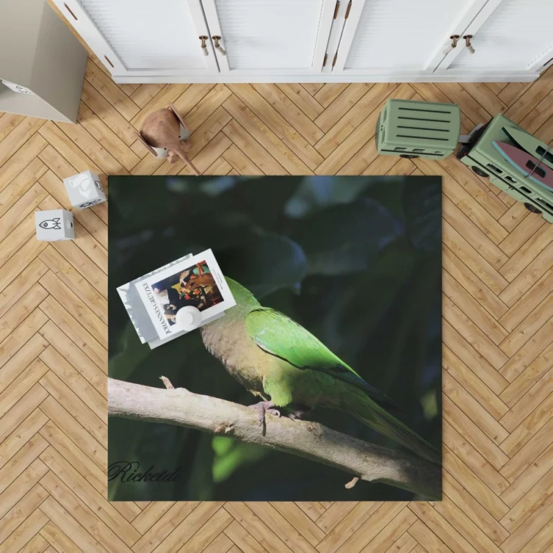 Olive-Throated Parakeet Colorful Charm Rug