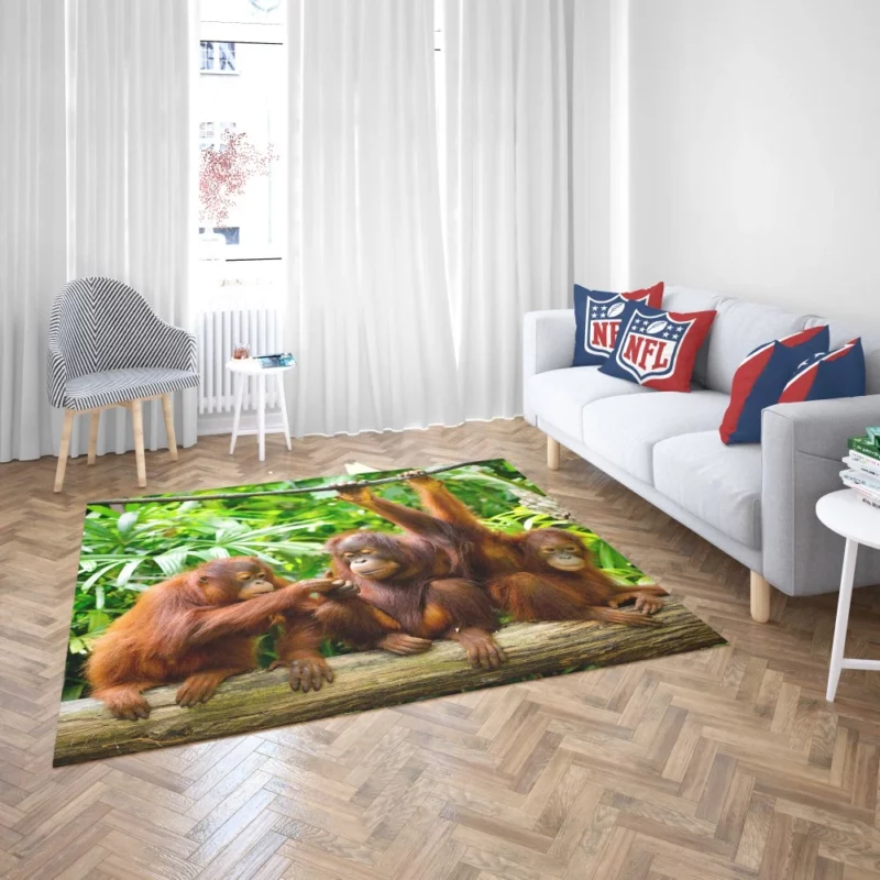 Orangutan Duo Nature Playful Spirits Rug 2