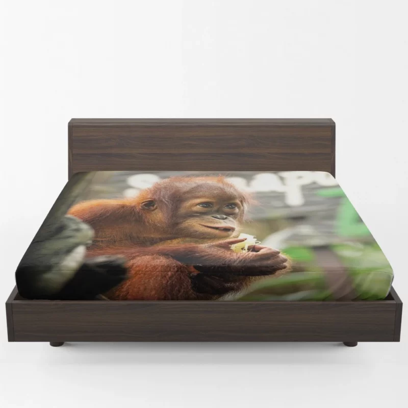 Orangutan Playful Expressions Jungle Joy Fitted Sheet