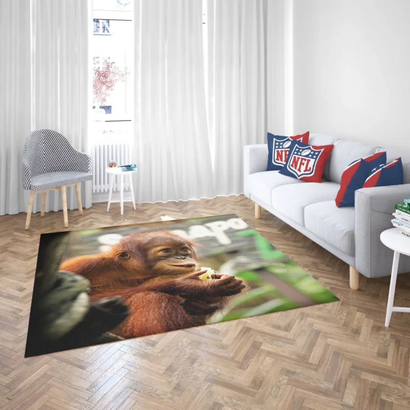 Orangutan Playful Expressions Jungle Joy Rug 2