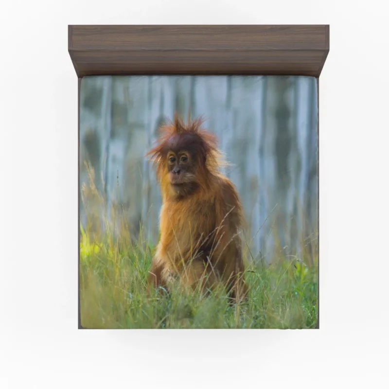 Orangutan Playful Spirit Jungle Charisma Fitted Sheet 1