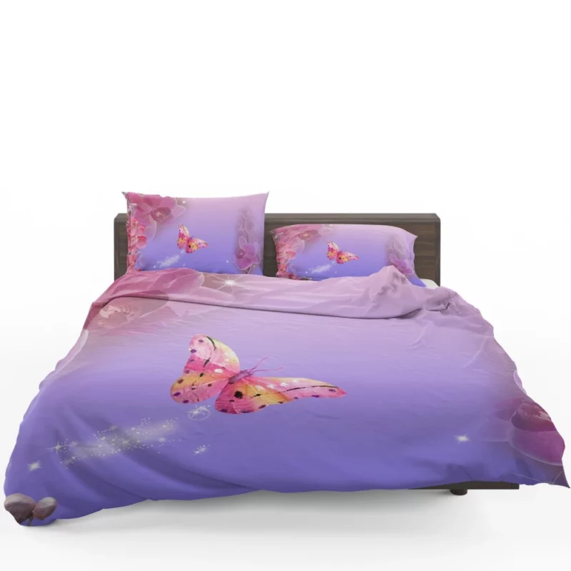 Orchid Sparkling Elegance Butterfly Dance Bedding Set