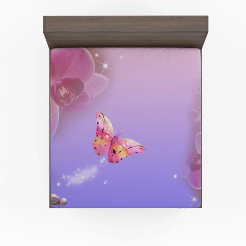 Orchid Sparkling Elegance Butterfly Dance Fitted Sheet 1