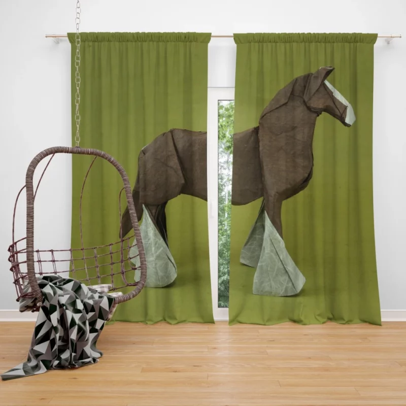 Origami Horse Artistic Craftsmanship Curtain