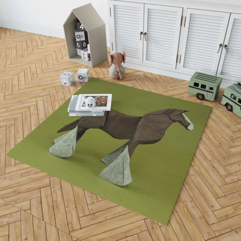 Origami Horse Artistic Craftsmanship Rug 1