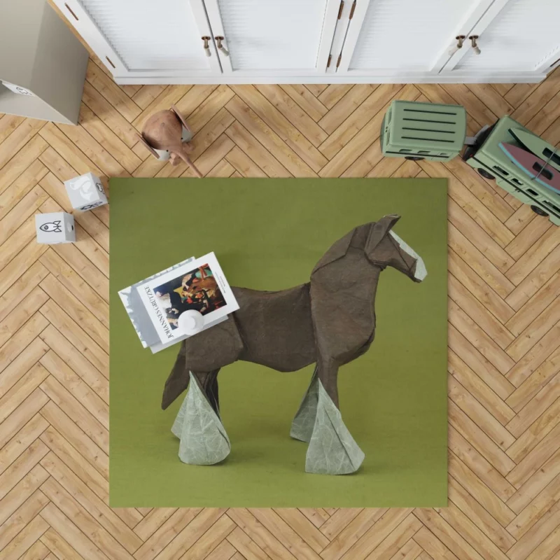 Origami Horse Artistic Craftsmanship Rug