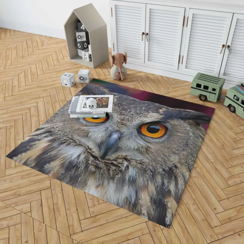 Owl Enigmatic Gaze Nocturnal Observer Rug 1