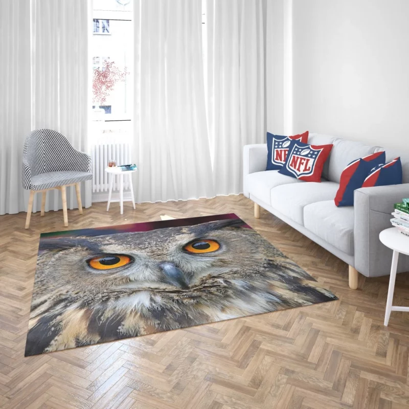 Owl Enigmatic Gaze Nocturnal Observer Rug 2