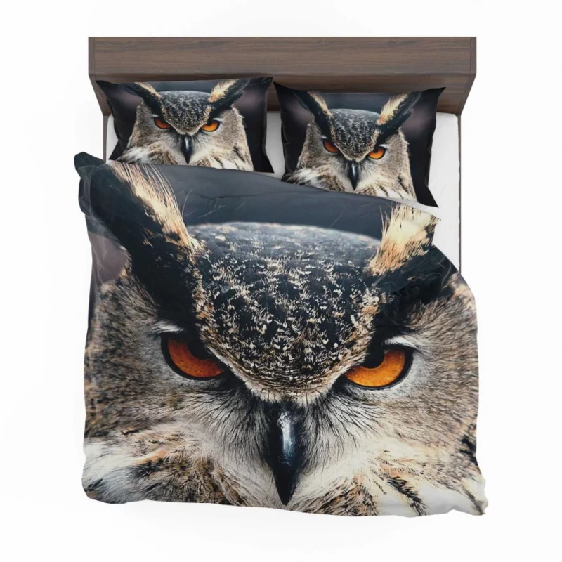 Owl Enigmatic Stance Nocturnal Vigil Bedding Set 1