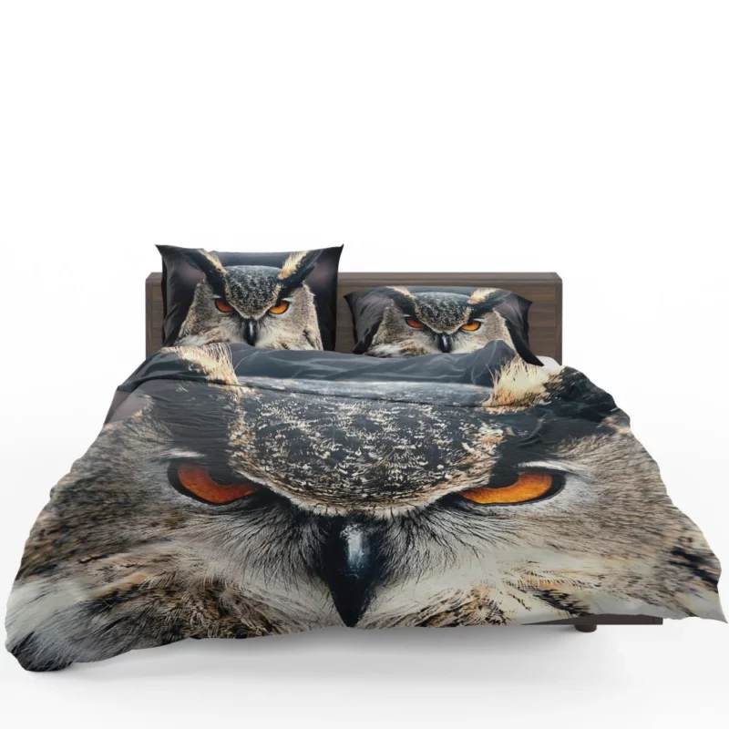 Owl Enigmatic Stance Nocturnal Vigil Bedding Set