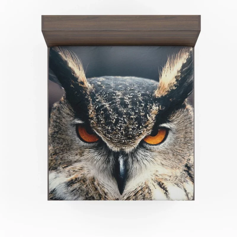 Owl Enigmatic Stance Nocturnal Vigil Fitted Sheet 1