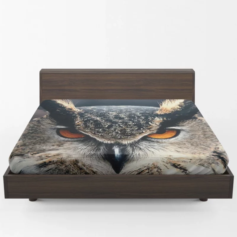 Owl Enigmatic Stance Nocturnal Vigil Fitted Sheet