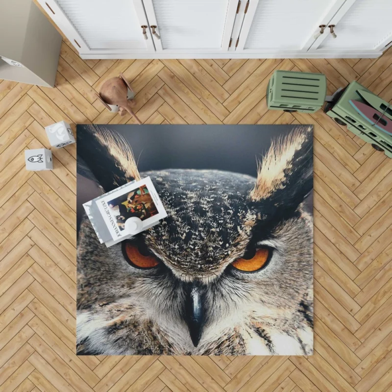 Owl Enigmatic Stance Nocturnal Vigil Rug