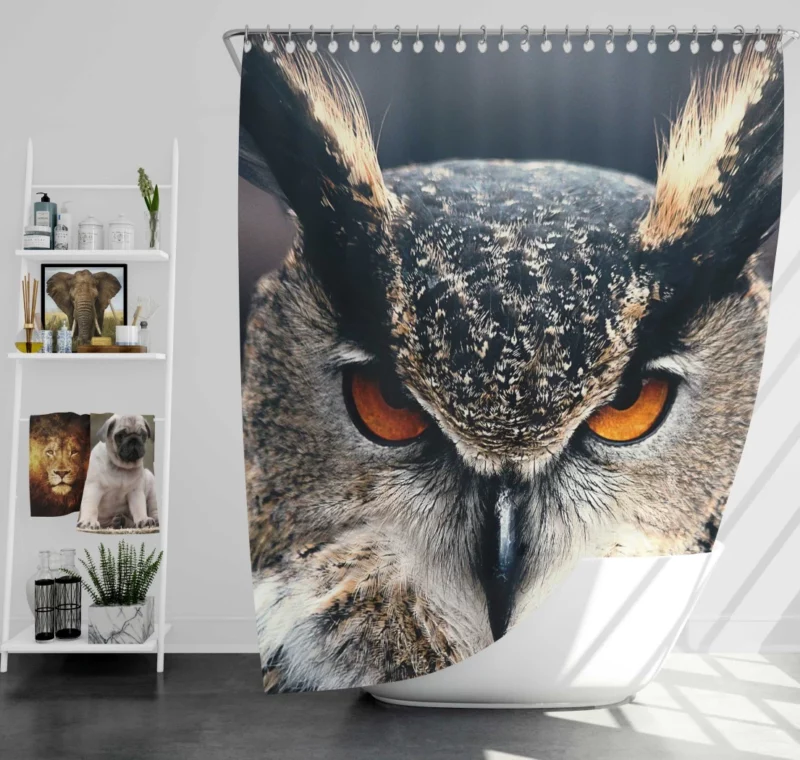 Owl Enigmatic Stance Nocturnal Vigil Shower Curtain