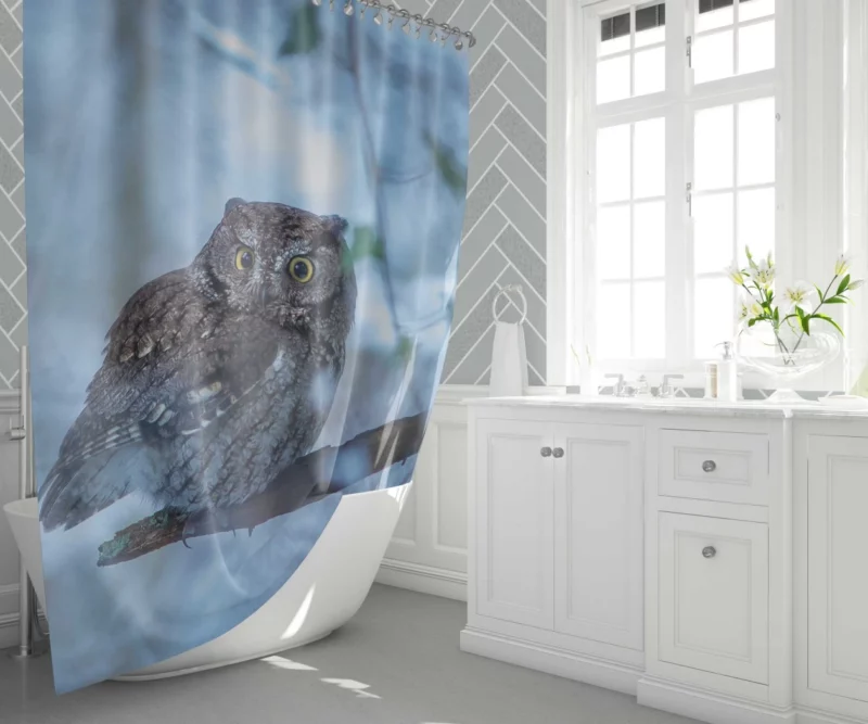 Owl Mysterious Gaze Nocturnal Charm Shower Curtain 1