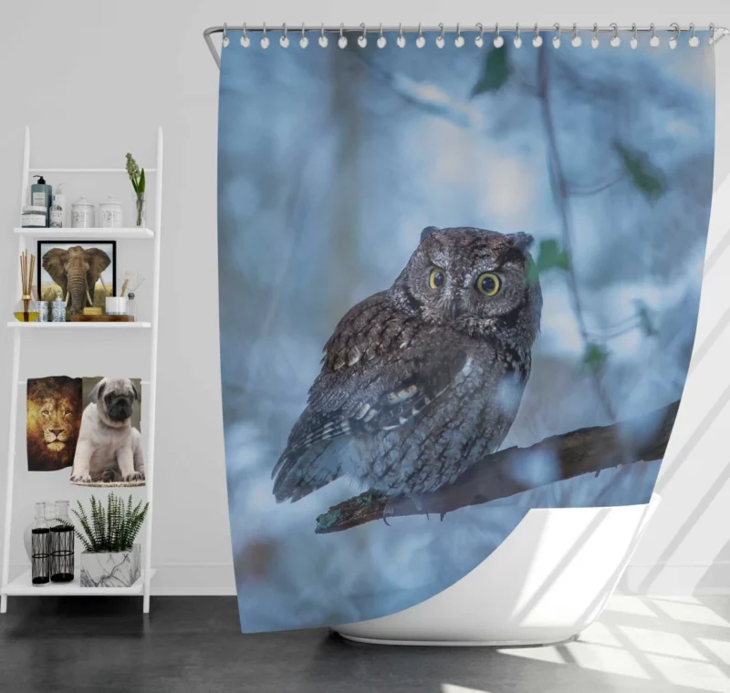 Owl Mysterious Gaze Nocturnal Charm Shower Curtain