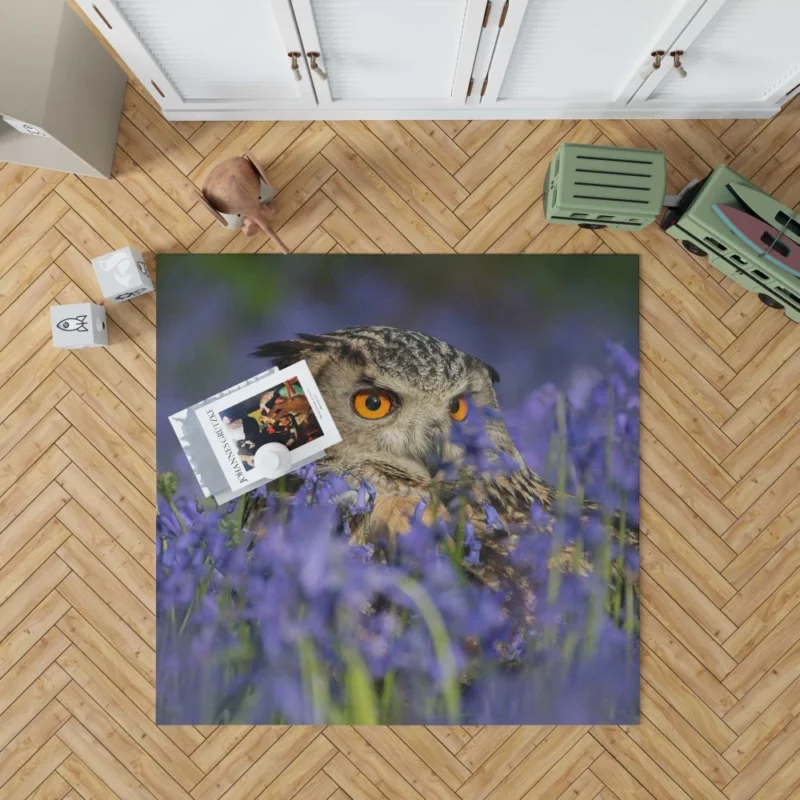 Owl Nature Connection Flower Perch Rug