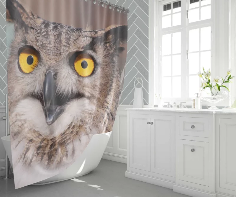 Owl Night Watch Shower Curtain 1