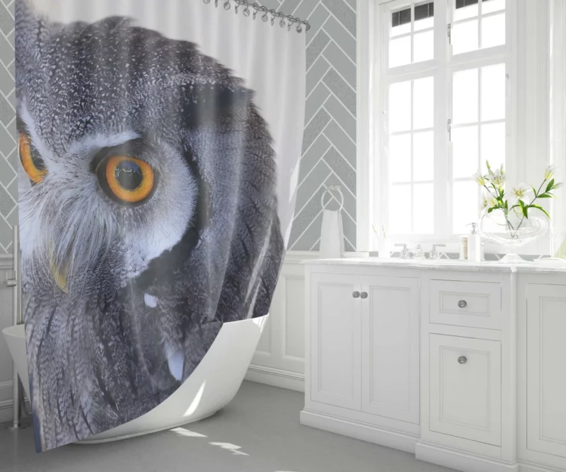 Owl Nocturnal Majesty Enigmatic Gaze Shower Curtain 1