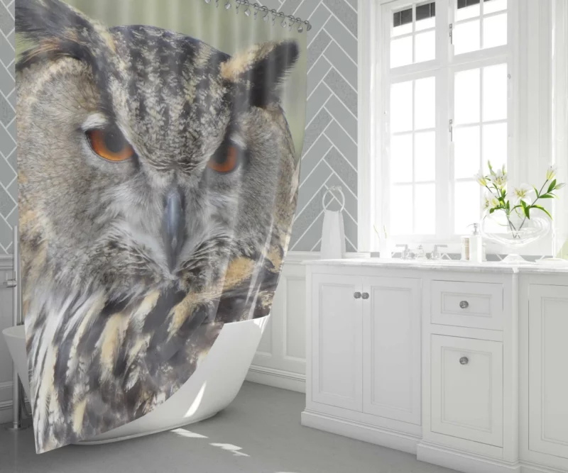 Owl Nocturnal Majesty Enigmatic Stance Shower Curtain 1