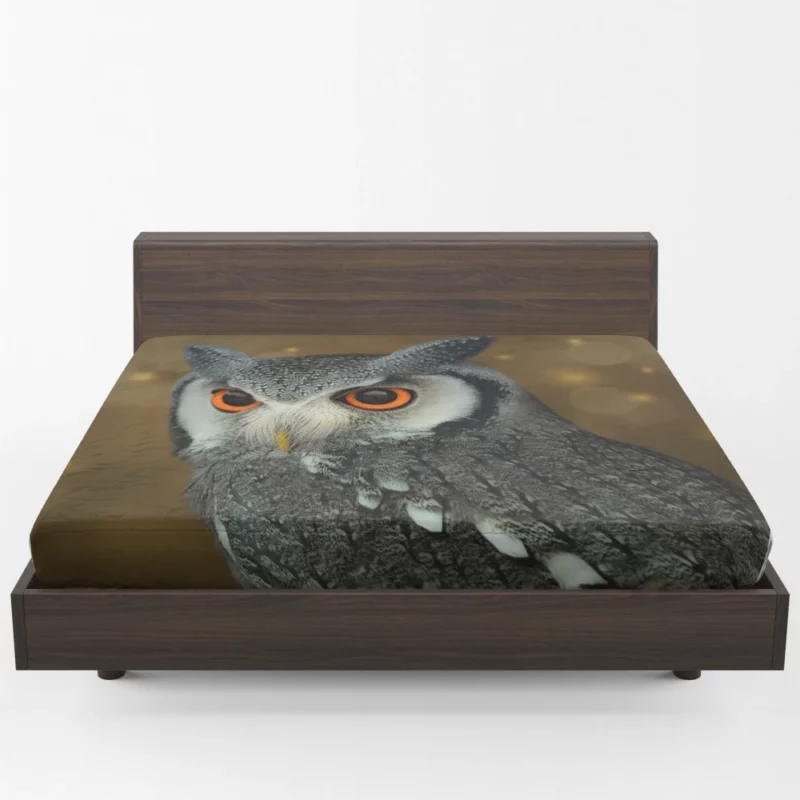 Owl Nocturnal Vigil Silent Guardian Fitted Sheet