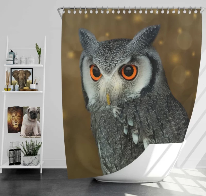 Owl Nocturnal Vigil Silent Guardian Shower Curtain