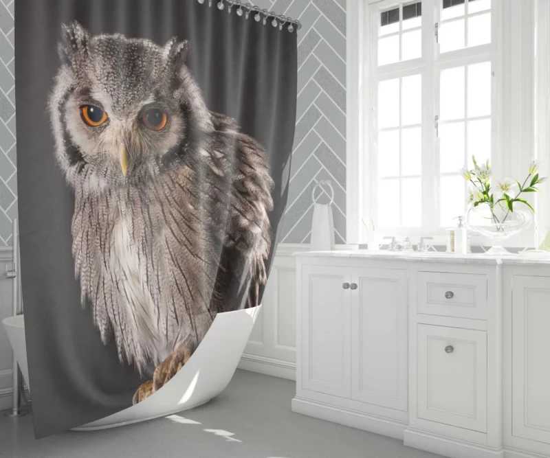 Owl Silent Watch Nocturnal Guardian Shower Curtain 1