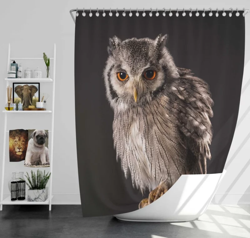 Owl Silent Watch Nocturnal Guardian Shower Curtain