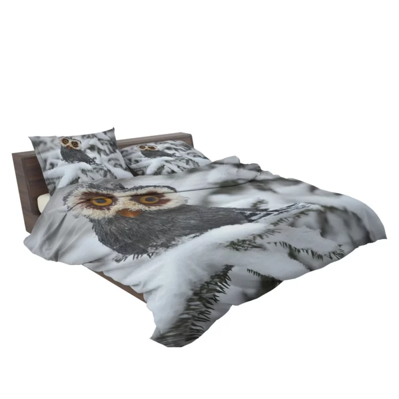 Owl Winter Solitude Snowy Watch Bedding Set 2