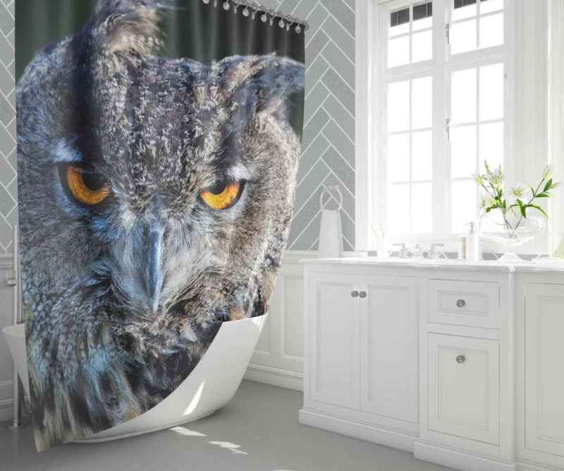 Owl Wise Gaze Nocturnal Majesty Shower Curtain 1