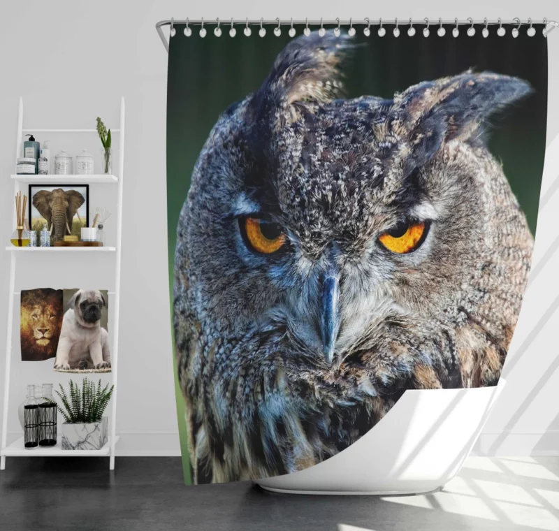 Owl Wise Gaze Nocturnal Majesty Shower Curtain