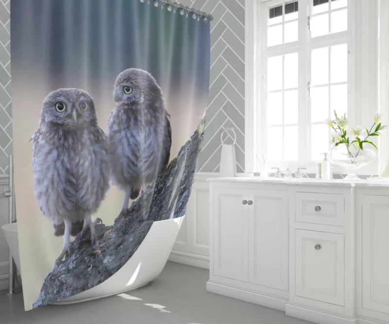 Owls Tree Gathering Nocturnal Companions Shower Curtain 1