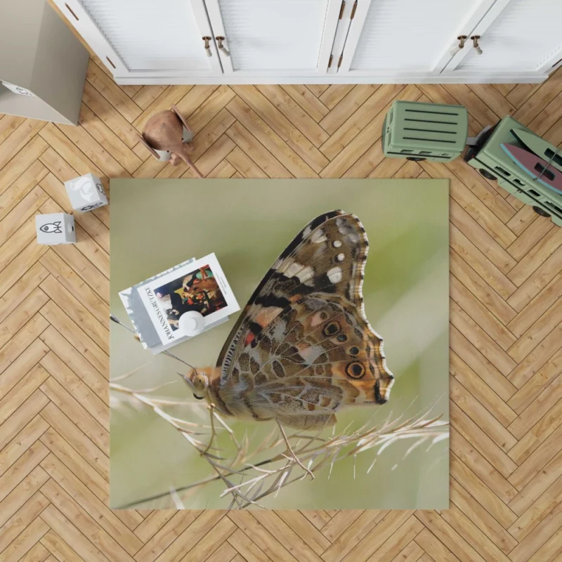 Painted Lady Butterfly Delicate Elegance Rug