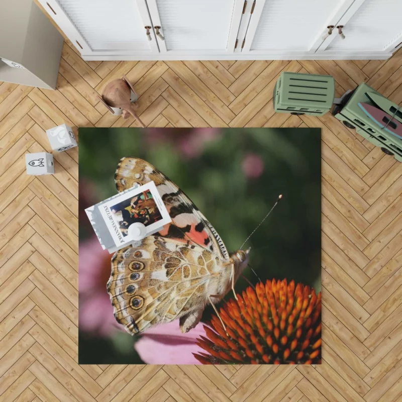 Painted Lady Butterfly in Focus Rug