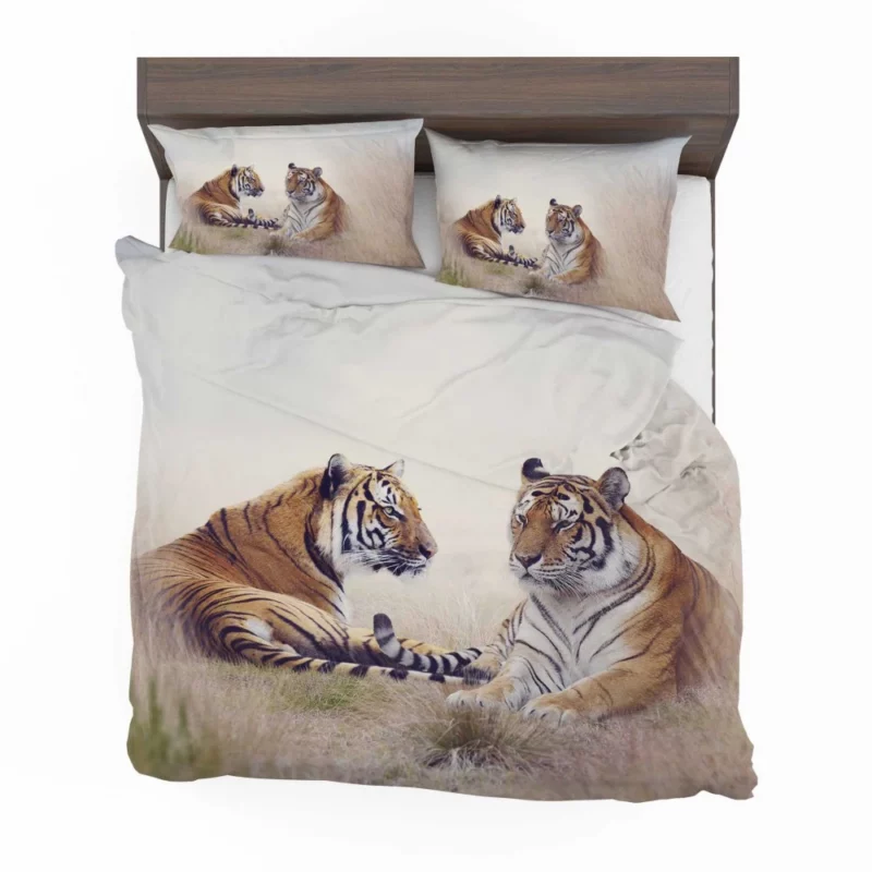 Pair of Tigers Graceful Duet in Grass Bedding Set 1